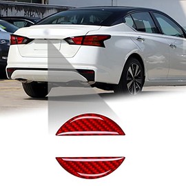 BLAKAYA Compatible with Rear Trunk Logo Insert Cover Trim Carbon Fiber Rear Tailgate Emblem Badge Decoration Sticker for Nissan Altima 2020 2021 (2Pcs Red)