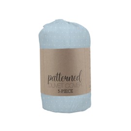 Simply Soft Ultra Soft Polkadot Patterned 3 Piece Duvet Cover Set, Twin, Aqua