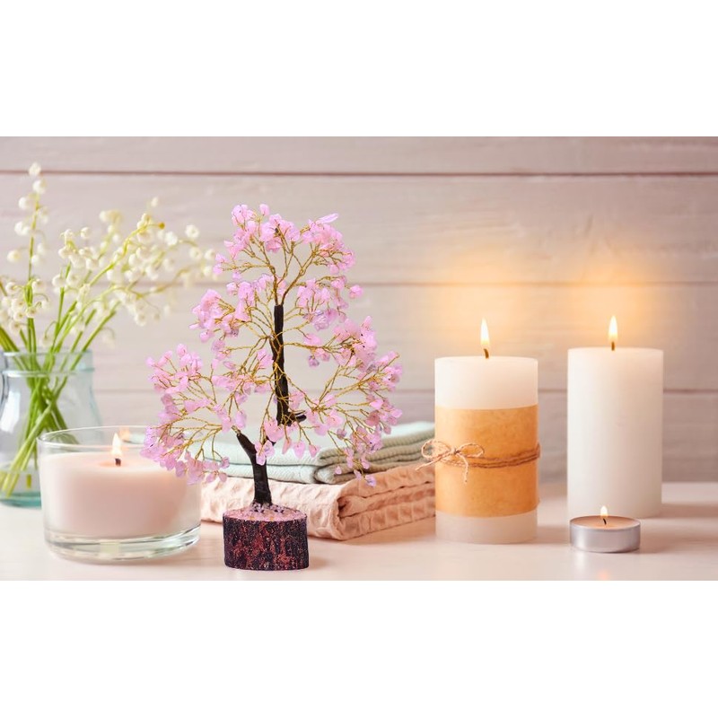 AstraVeda Rose Quartz Crystal Tree of Life - Chakra Feng