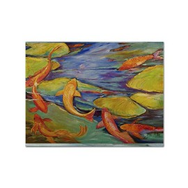 Caroline's Treasures JMK1115PLMT Koi Fabric Placemat Washable Placemat Dinner Table Decor No Ironing Linen Look