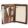 Ringsun Leather Portfolio Organizer with Zipper for Men Women, Leather