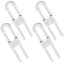 Child Lock, Baby Locker Lock, Child Safety Lock, Adjustable Kids Cupboard Lock, Set of 4, Cupboard Kitchen Drawer Lock, Door Lock, U-Shaped, Adjustable, Shockproof, Hard to Open, White