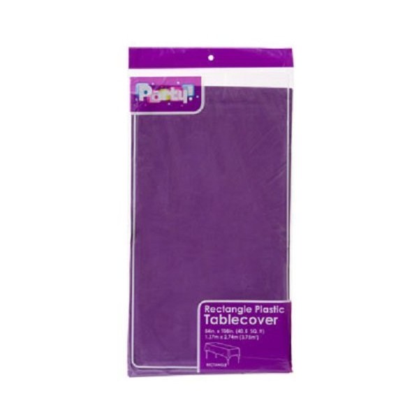 2-Pack Plastic Rectangle Party Tablecloth Purple 54 X 108 Inches