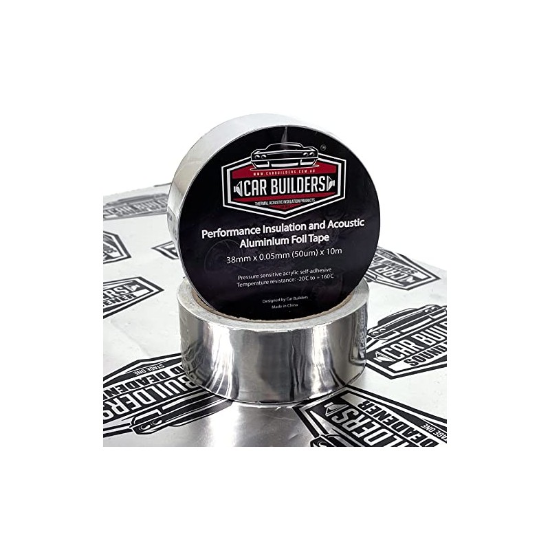 Car Builders Aluminium Foil Tape, Silver, 1 x 10m Roll