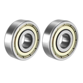 sourcing map Pack of 2 Deep Groove Ball Bearings 6200Z Double Shield 10 mm x 30 mm x 9 mm Ball Bearings Carbon Steel