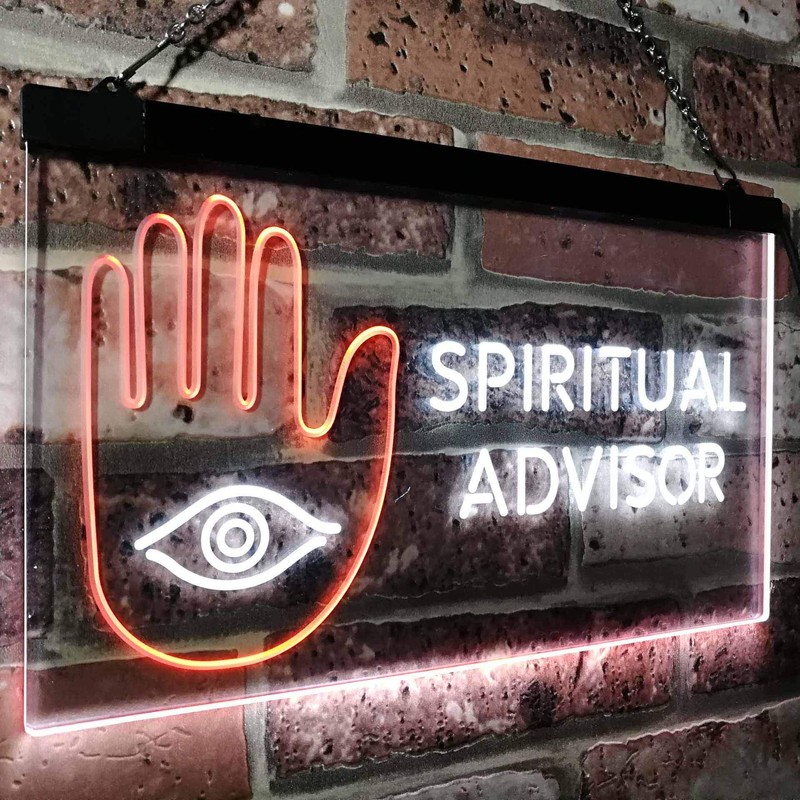 Spiritual Advisor Eye Dual Color LED Neon Sign White &