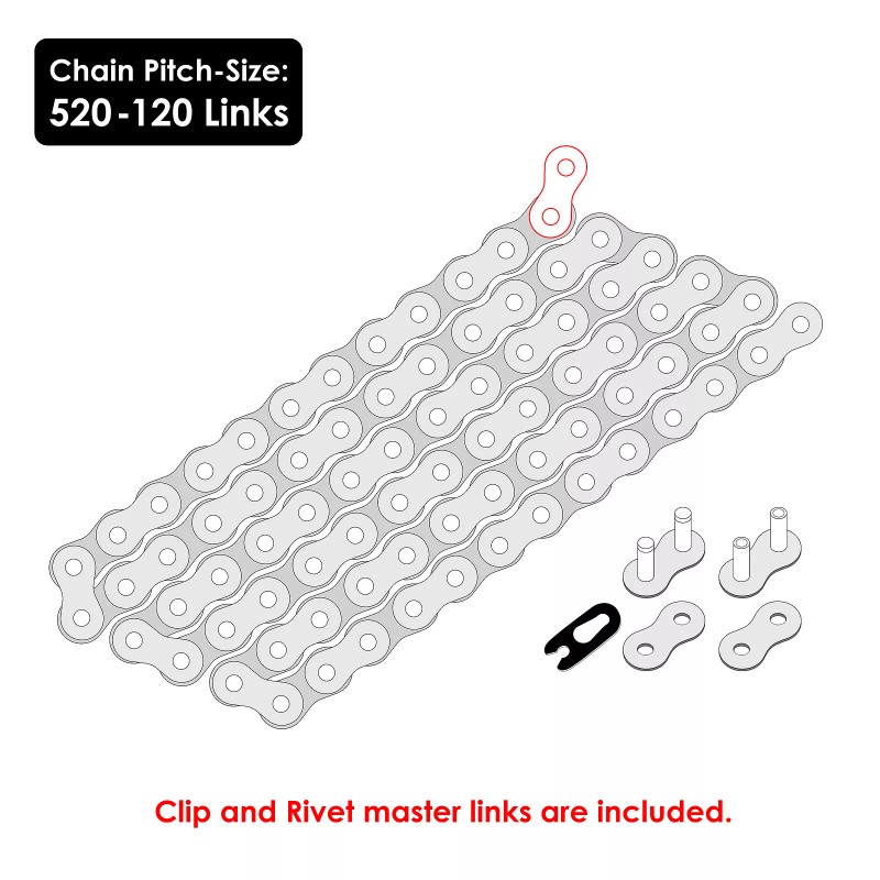 Celox 520 X 120 Links Motorcycle Atv Drive Chain 520-Pitch