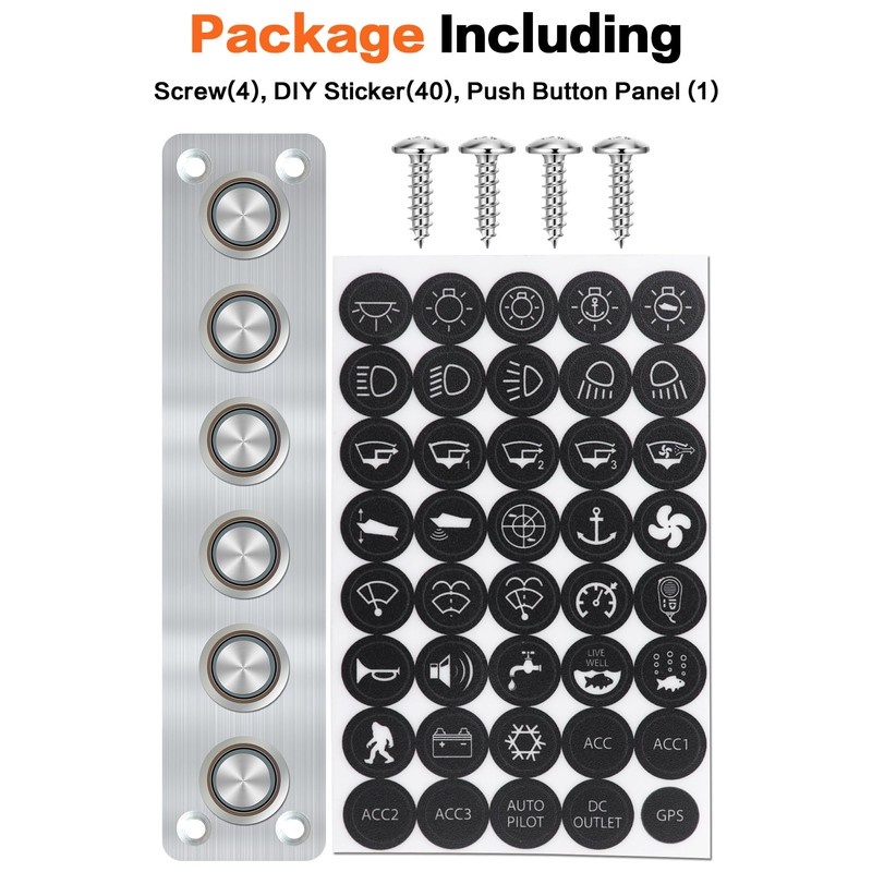 IZTOSS 6 Gang Aluminum Marine Rocker Switch Panel - Pre-Wired