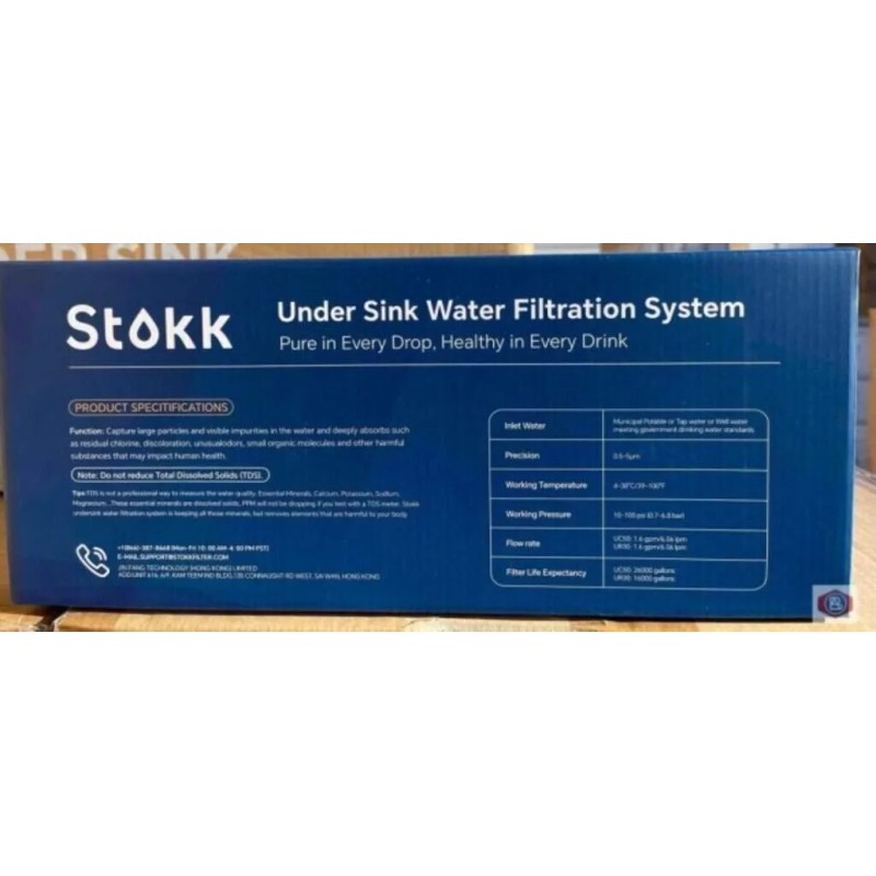 Stokk UC50 Under Sink Water Filter, Reduces Lead, Chlorine, Bad