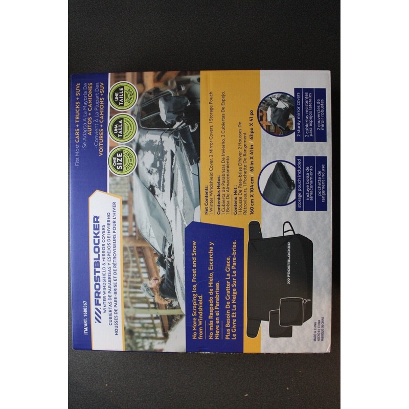 FrostBlocker Delk FrostBlocker Auto Windshield & Mirror Covers 63"x41" Snow