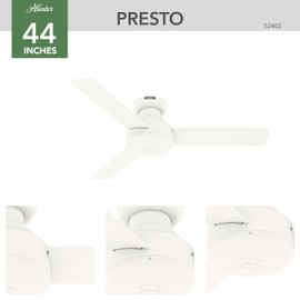 Hunter Fan Company 52402 Presto Ceiling Fan, Matte White