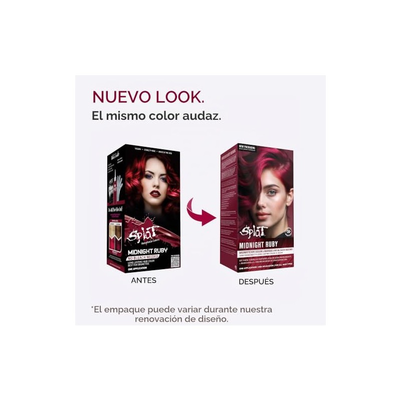 Splat Tinte para Cabello Semipermanente, Midnight Ruby, 35 g