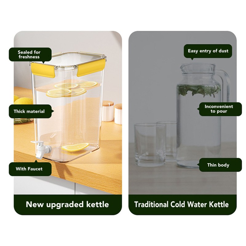 Refrigerator Cold Kettle 3.5L with Faucet Multifunctional PET Economical Practical