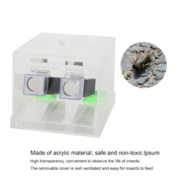 Shanrya Cricket Keeper, Acrylic Feeding Cricket Keeper with Tubes Feces Layer, Easy to Clean Cricket Care Kit for Observation of Breeding(L)