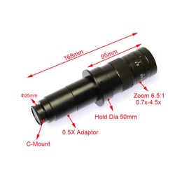 HAYEAR Adjustable 180x Magnification Zoom 25mm C-Mount Lens 4.5X Industry Adapter Microscope Camera Eyepiece Magnifier