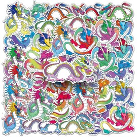 Dragon Stickers Pack of 50 Skateboard Graffiti Stickers Motorcycles Bicycle Snowboard Luggage Laptop Car Suitcase for Children and Teenagers Waterproof Vinyl Stickers