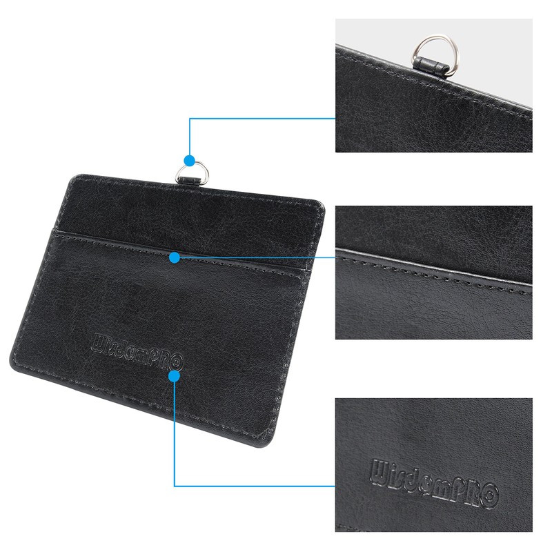 Wisdompro® Retractable Reel with Heavy Duty Horizontal 2-Sided PU Leather