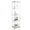 WRTEYEUI Glass Display Cabinet, 4-Tier Curio Storage Cabinet Glass Display