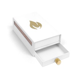 Nordic Flame Design Matchbox Made of Powder Coated Steel with 50 Long Matches (Grey)