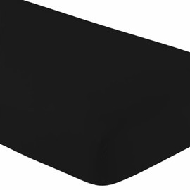 Full Black Fitted Sheet Only - Soft & Comfy 100% Cotton- by Crescent Bedding (Full , Black)