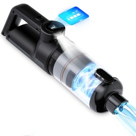 AX2V Handheld Car Vacuum Cleaner, 21000PA Powerful Suction, Cordless & Rechargeable, LCD Display & LED Light, Includes Cleaning Gel for Car, Home and Office Detail Cleaning