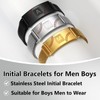 Fervia Baseball Initial Bracelet Gold Stainless Steel A-Z Letter Charm