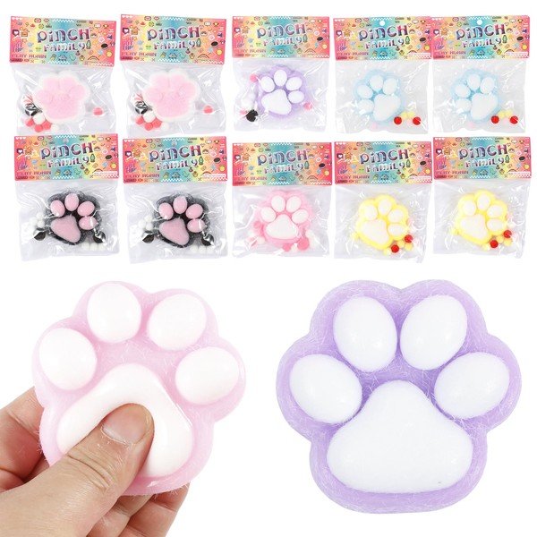 Pack of 12 Cat Paw Squeeze Toys, Cute Soft Cat