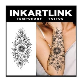 INKARTLINK Tattoo Tech, 2 Hojas De Tatuaje Semi Permanente Extra Grande, Tatuajes Temporales De Diseño De Arte Para Adultos, Dura 1-2 Semanas, Imperme