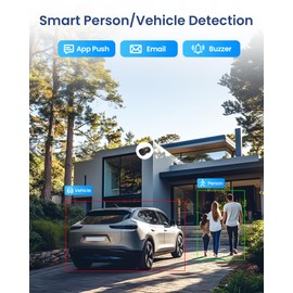 ZOSI 5MP 3K Lite CCTV Security Camera System with AI Human Vehicle Detection, 8CH H.265+ DVR and 4 x 1080p Surveillance Bullet Cameras Outdoor Indoor, 100ft Night Vision, IP66 Weatherproof, 1TB HDD