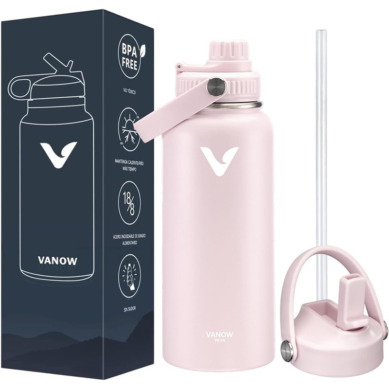 E T EASYTAO Termos para Agua con 2 Tapas, 32OZ