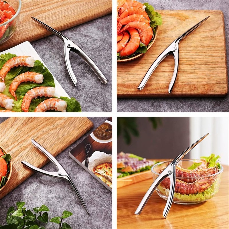 Stainless steel shrimp peeler creative kitchen cooking seafood quick sheller