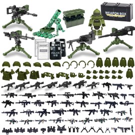 Felicify Weapons Toy Set, 135 Pieces Soldiers WW2 Weapons Set, Military Toy Set, Military Weapons Set, Military Figures, Soldier Figures, Building Block Toy for Children