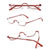 ABETOS Half Moon Reading Glasses Men Women Half Rim Metal