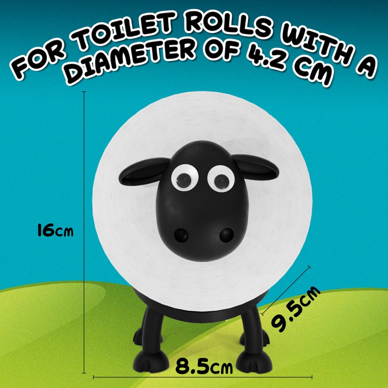 Black Sheep Toilet Paper Holder - Whimsical Free-Standing Bathroom Accessory