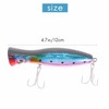 Ahvqevn 1pcs Popper Fishing with Treble Hooks 3D Treble Hooks