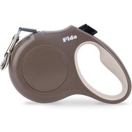 Fida Retractable Dog Leash, 16 ft Dog Walking Leash for Small Dogs up to 26lbs, 360° Tangle Free, Coffee/Brown