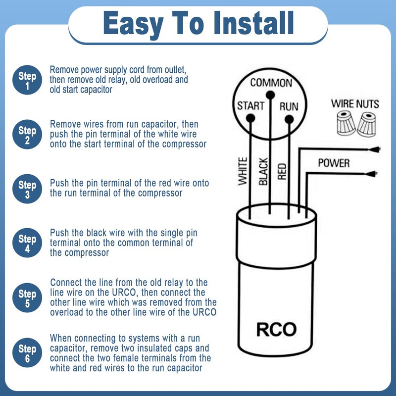Rco410 3 in 1 Compressor Hard Start Capacitor Kit for