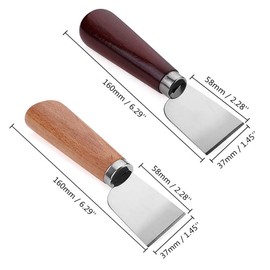 2 Pcs Leather Cutting Knife Craft Tool with Wooden Handle Craftman Sharp Beveler Blade Knives, Leather Working Knife for DIY Leathercraft Cutting