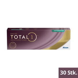 Dailies Total1 for Astigmatism Daily Lenses, Soft, Pack of 30, BC 8.6 mm, DIA 14.5 mm, CYL 0.75, Axis 100, -05.50 Dioptres