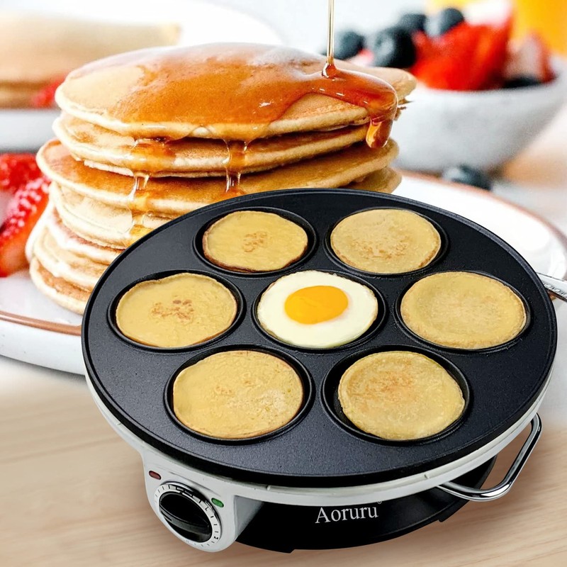 Aoruru Electric Pancake Maker for Kids Mini Crepe Maker Nonstick