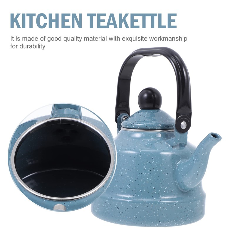 HEMOTON Enameled Tea Kettle with Handle Stovetop Tea Kettle Enamel