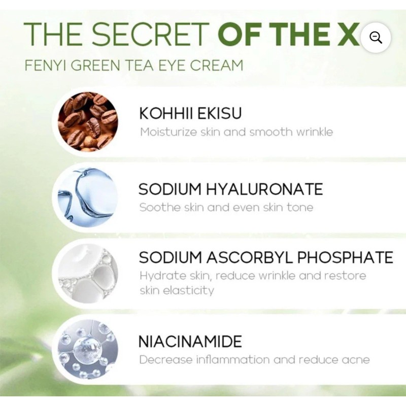 Fenyl Set Of 2 Green Tea Eye Cream 15g ,Moisturizing,