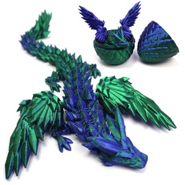 DUOCIYUAN DUOCIYUAN 3D Gedrucktes Drachenei, Drachen Spielzeug Überraschungsdrache Im Ei für Geschenke Beweglicher Drachen Figuren für Easter Weihnachtstag Schreibtisch Dekoration (Pterodactyl Grün)