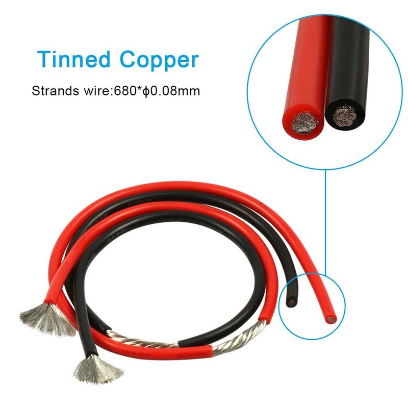BNTECHGO 12 Gauge Silicone Wire 10 ft red and 10