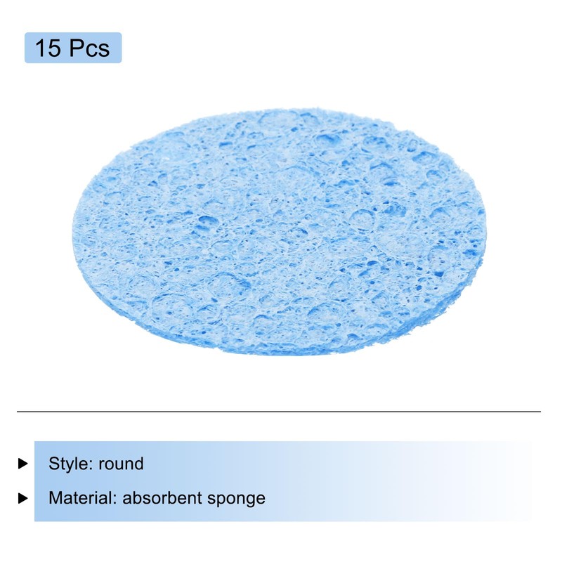 QUARKZMAN Pack of 15 Soldering Sponge 5 cm Round Blue