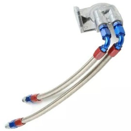 An Fittings Vw Bug Full Flow Oil Filter Kit Blue & Red AN Fittings/Stain