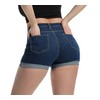 Laeyzuo Pantalones cortos elásticos de cintura alta para mujer con