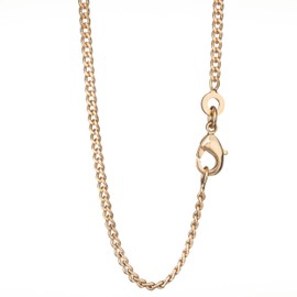 NKlaus 5555 Curb Chain Necklace 925 Silver Yellow Gold Plated 50 cm Width 2.0 mm, Brass