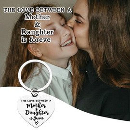Mother Daughter Keychain Gift from Mom Birthday Gifts for Moms Daughter Gift from Mom Heart Keychain Gifts for Daughter Mama Gifts Key Chain Engraved