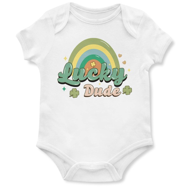 Purple Print House Lucky Dude Babygrow St Patricks Day Lucky